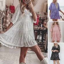 Load image into Gallery viewer, Sequin Baby Doll Dress