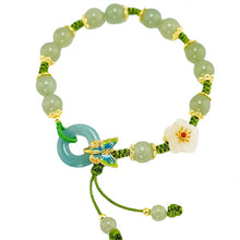 Load image into Gallery viewer, Butterfly Natural Emerald Jade Stone Bracelet