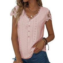 Load image into Gallery viewer, Casual V Neck Lace T-Shirt