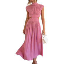 Load image into Gallery viewer, Cutout Waist Pocketed Vacation Midi Dress