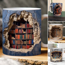 Load image into Gallery viewer, 3D Bookshelves Hole In A Wall Mug