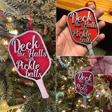 Load image into Gallery viewer, Wooden Christmas Pickle Ball Decoration Pendant