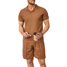 Load image into Gallery viewer, Men's V Neck Summer Casual Set