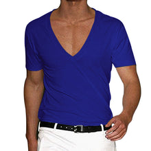 Load image into Gallery viewer, Men's Basic Deep V-Neck Cotton Short Sleeve T-Shirt