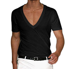 Load image into Gallery viewer, Men's Basic Deep V-Neck Cotton Short Sleeve T-Shirt
