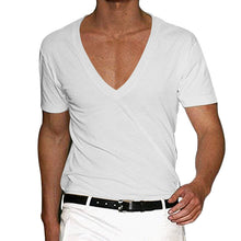 Load image into Gallery viewer, Men's Basic Deep V-Neck Cotton Short Sleeve T-Shirt