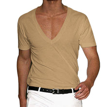 Load image into Gallery viewer, Men's Basic Deep V-Neck Cotton Short Sleeve T-Shirt