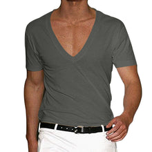Load image into Gallery viewer, Men's Basic Deep V-Neck Cotton Short Sleeve T-Shirt