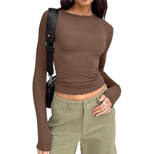 Load image into Gallery viewer, Women's Long Sleeve T Shirts Crew Neck Slim Fit Tops