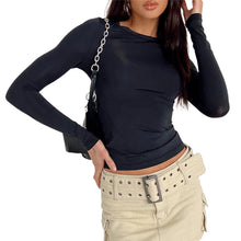 Load image into Gallery viewer, Women's Long Sleeve T Shirts Crew Neck Slim Fit Tops